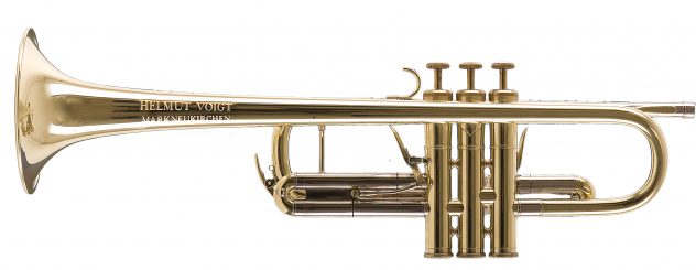 Helmut Voigt C Trumpet with prison valves HV-TRC2 Gold brass, waterkey at the main tuning slide, trigger at 1st and 3rd valve slides